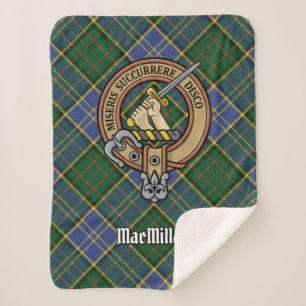 Manta Sherpa Clan MacMillan Escudo sobre la caza de tartán