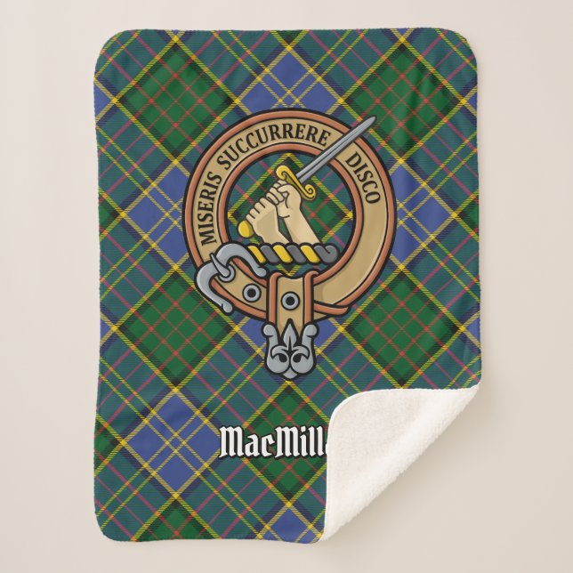Manta Sherpa Clan MacMillan Escudo sobre la caza de tartán (Anverso)