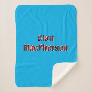 Manta Sherpa Clan Macpherson Tartan Name, Small Sherpa Blanket