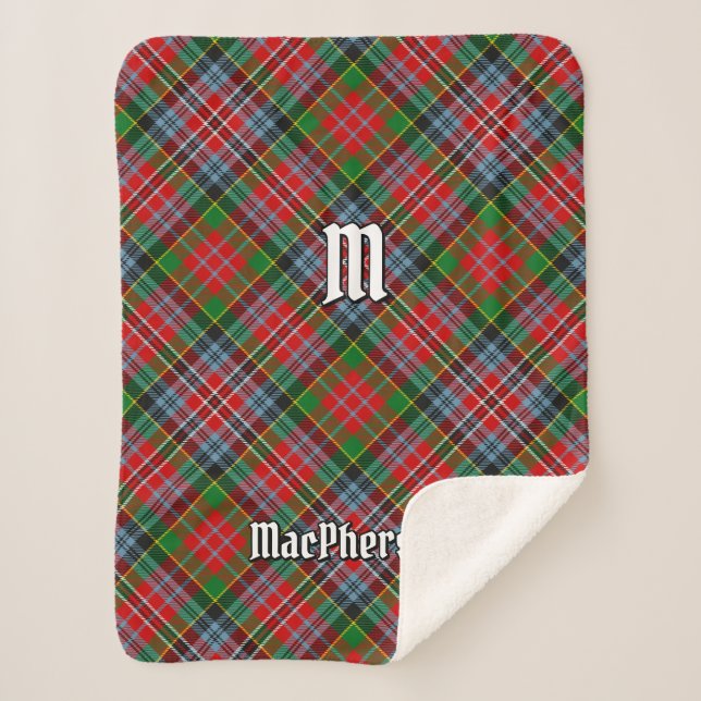Manta Sherpa Clan MacPherson Tartan Sherpa Blanket (Anverso)