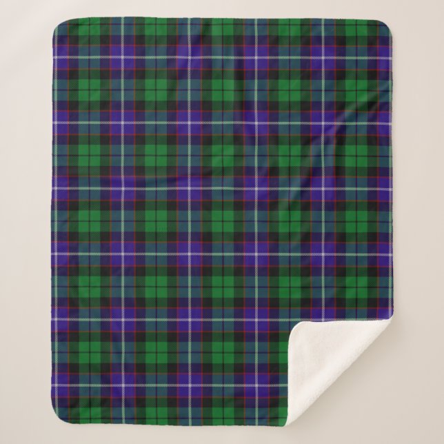 Manta Sherpa Clan Mitchell Tartán Plaid (Anverso)