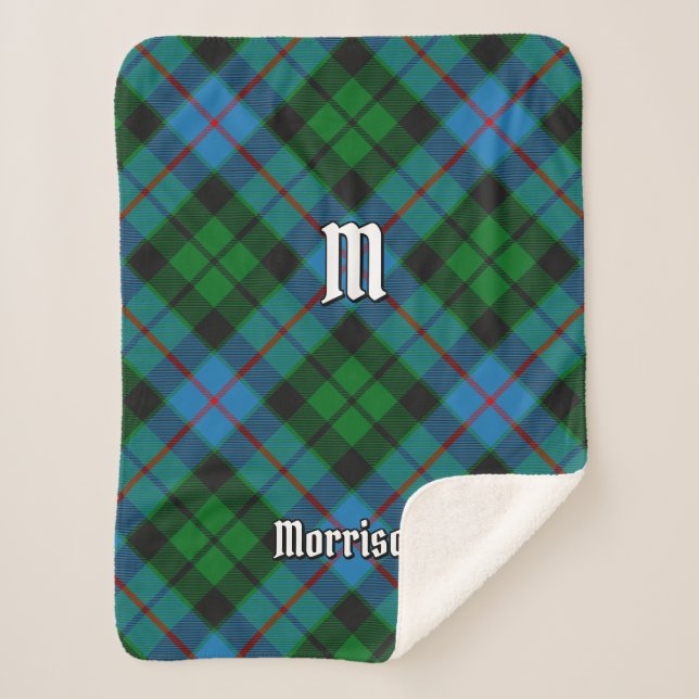 Manta Sherpa Clan Morrison Hunting Tartan Sherpa Blanket (Anverso)