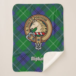 Manta Sherpa Clan Oliphant Escudo sobre Tartán