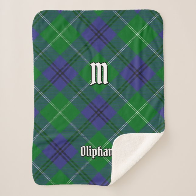 Manta Sherpa Clan Oliphant Tartan Sherpa Blanket (Anverso)