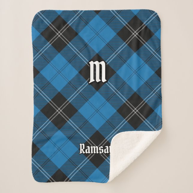 Manta Sherpa Clan Ramsay Blue Hunting Tartán (Anverso)