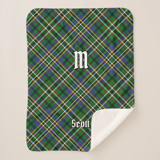 Manta Sherpa Clan Scott Green Tartan Sherpa Blanket (Anverso)
