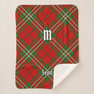Manta Sherpa Clan Scott Red Tartan Sherpa Blanket