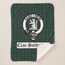 Manta Sherpa Clan Sutherland Escudo Badge & Tartán