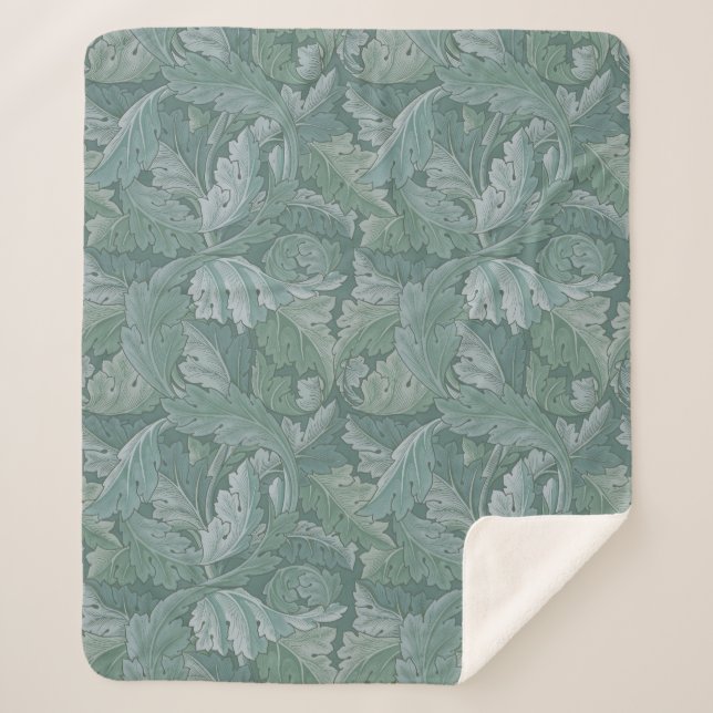 Manta Sherpa Clásico de Armonía Botánica William Morris Acanthu (Anverso)