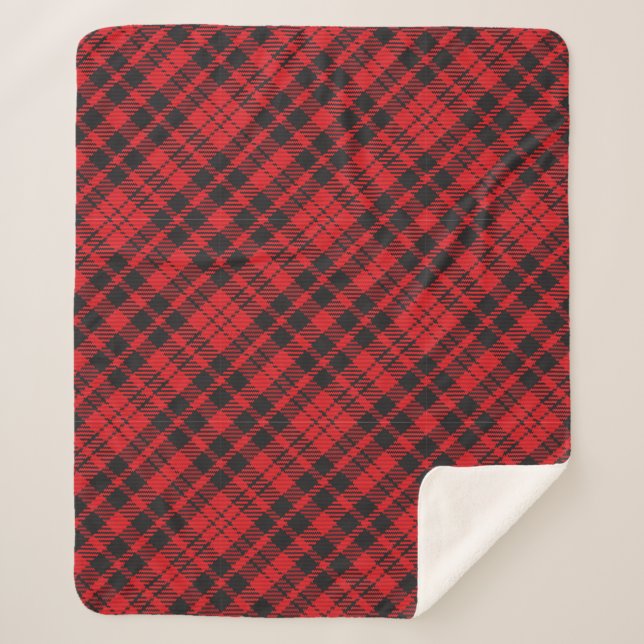 Manta Sherpa Clásico Red Tartan Plaid Sherpa Blanket (Anverso)