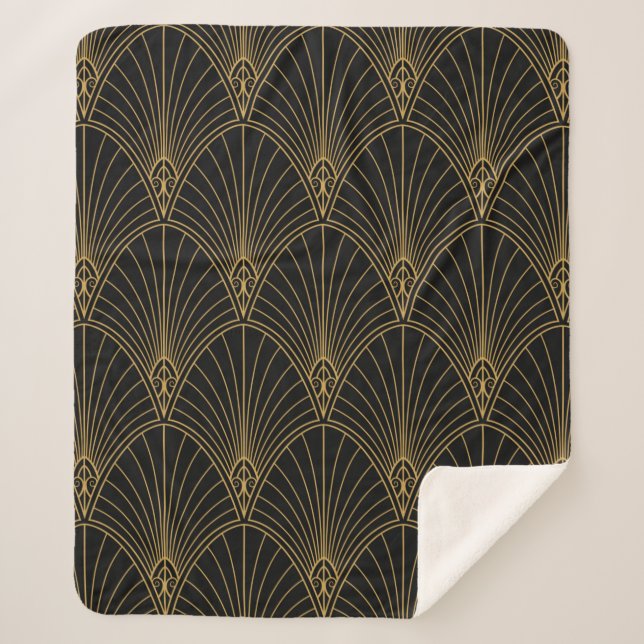 Manta Sherpa Classic Art Deco Seamless Pattern. Geometric Styli (Anverso)