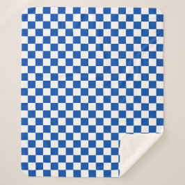 Manta Sherpa Classic cobalt blue checkerboard