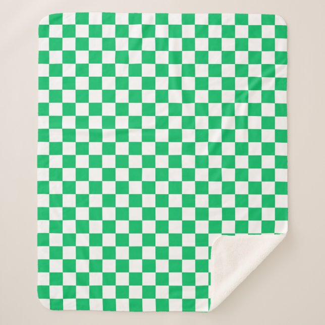 Manta Sherpa Classic green checkered  (Anverso)