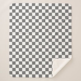 Manta Sherpa Classic Grey checkerboard