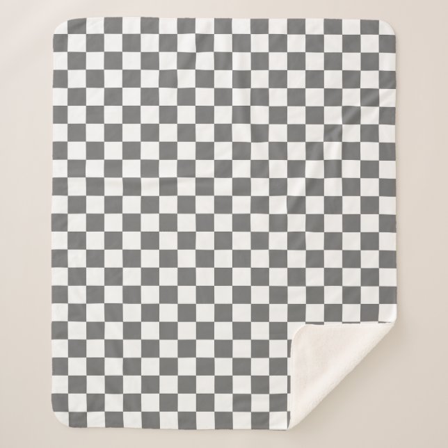 Manta Sherpa Classic Grey checkerboard  (Anverso)
