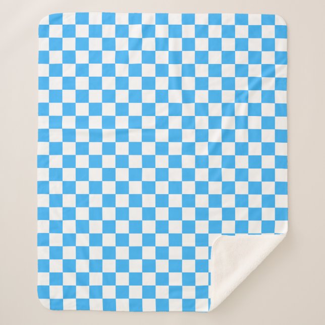 Manta Sherpa Classic light blue checkerboard  (Anverso)