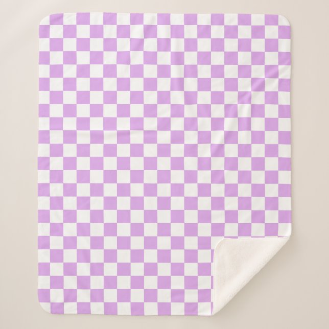 Manta Sherpa Classic light lavender checkerboard  (Anverso)
