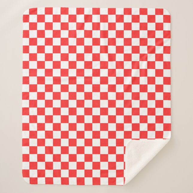 Manta Sherpa Classic visual red checkerboard  (Anverso)