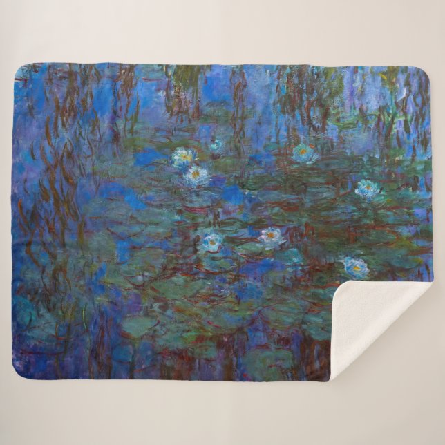 Manta Sherpa Claude Monet - Blue Water Lilies (Anverso (horizontal))