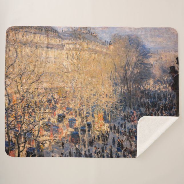 Manta Sherpa Claude Monet - Boulevard des Capucines en París (Anverso (horizontal))