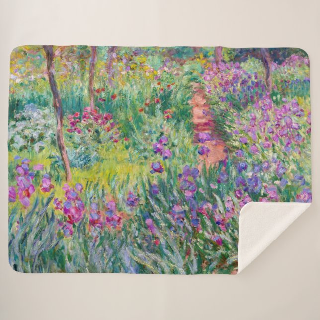 Manta Sherpa Claude Monet - El jardín del Iris en Giverny (Anverso (horizontal))