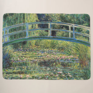 Manta Sherpa Claude Monet - Estanque de nenúfares y puente japo