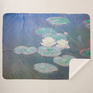 Manta Sherpa Claude Monet - Lilies de agua, efecto nocturno