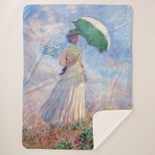 Manta Sherpa Claude Monet - Mujer con Parasol a la derecha