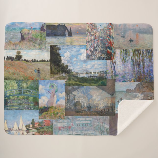 Manta Sherpa Claude Monet - Patchwork (Anverso (horizontal))
