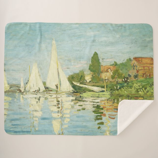 Manta Sherpa Claude Monet. Regattas en Argenteuil (Anverso (horizontal))