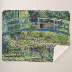 Manta Sherpa Claude Monet - Water Lily Pond y Puente Japanés