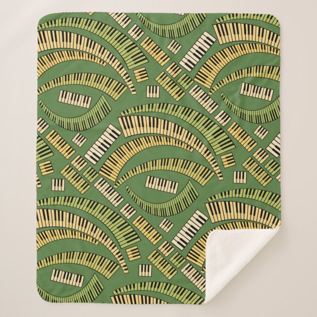 Manta Sherpa Claves de piano curvas (Anverso)