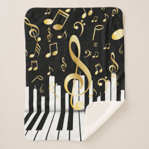 Manta Sherpa Claves de piano elegantes para notas musicales