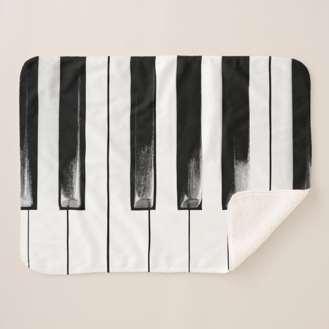 Manta Sherpa Claves de piano viejas (Anverso (horizontal))
