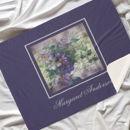 Manta Sherpa Clematis Vine Handwriter Ephemera Monograma