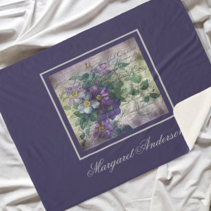 Manta Sherpa Clematis Vine Handwriter Ephemera Monograma