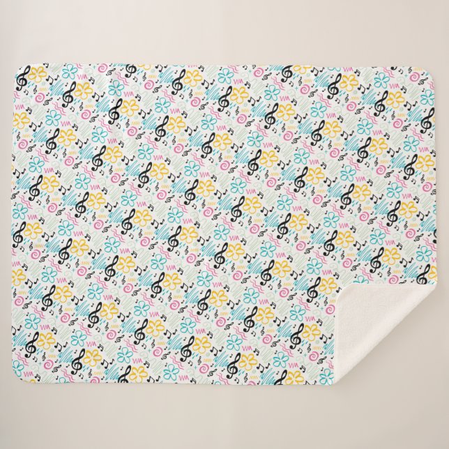 Manta Sherpa Clic de estilo Treble de los años 90 / Notas de mú (Anverso (horizontal))