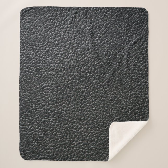 Manta Sherpa Close up of black leather texture and backgroundle (Anverso)