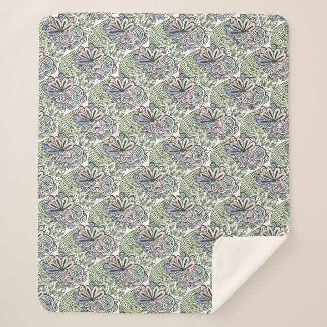 Manta Sherpa coberturas de motivos de Lotus (Anverso)