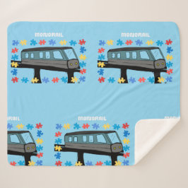 Manta Sherpa Cobija de rompecabezas de vagón de tren monorriel 