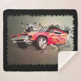 Manta Sherpa Coche estrellado a través de la pared