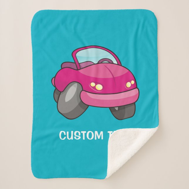 Manta Sherpa Coche Personalizado rosa (Anverso)