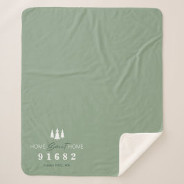 Manta Sherpa Código postal personalizado Sage Home Sweet Home