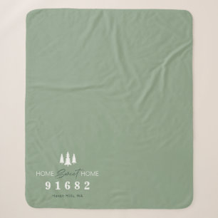 Manta Sherpa Código postal personalizado Sage Home Sweet Home