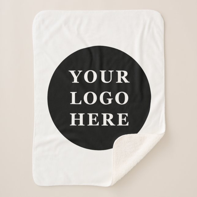 Manta Sherpa Código QR negro elegante y elegante (Anverso)