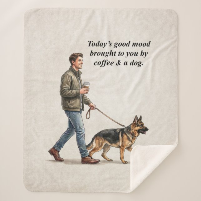 Manta Sherpa Coffee & a Shepherd Cozy Day (Anverso)