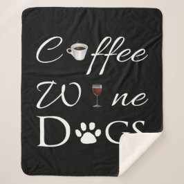Manta Sherpa Coffee Wine Dogs Sherpa Blanket
