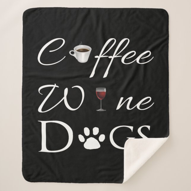 Manta Sherpa Coffee Wine Dogs Sherpa Blanket (Anverso)