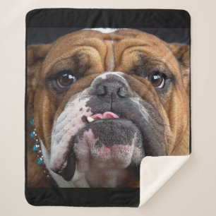 Manta Sherpa Cojín decorativo de Bulldog inglés