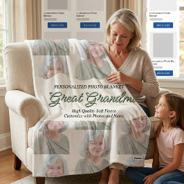 Manta Sherpa Colaje de Fotos Personalizado Bisabuela Personaliz